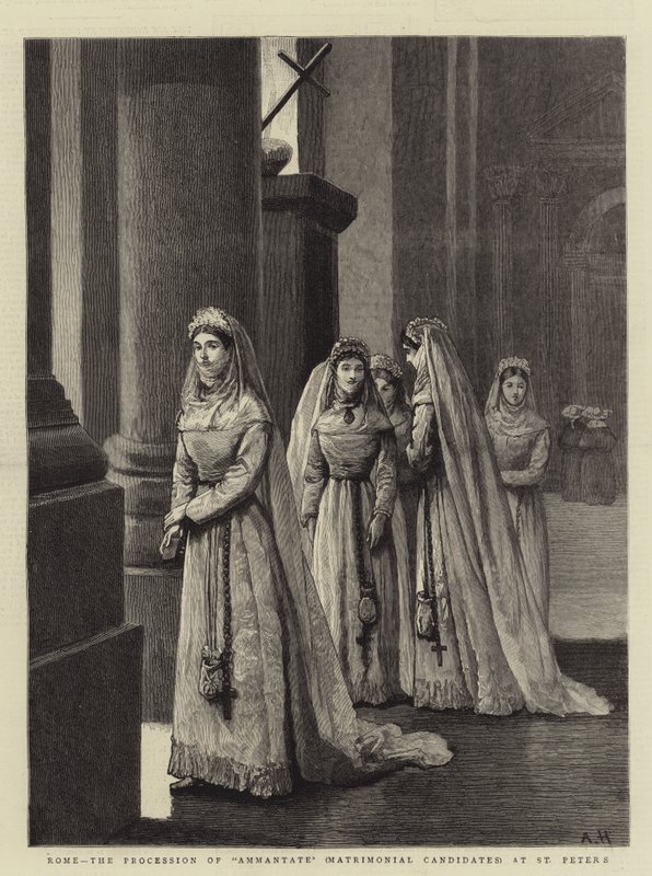 Rom, processionen af Ammantate (ægteskabskandidater) ved Peterskirken af Arthur Hopkins