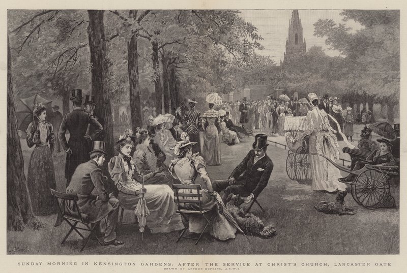 Søndag morgen i Kensington Gardens, efter gudstjenesten i Christ