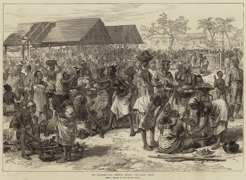 Ashantee War, General Market, Cape Coast Castle af Arthur Hopkins