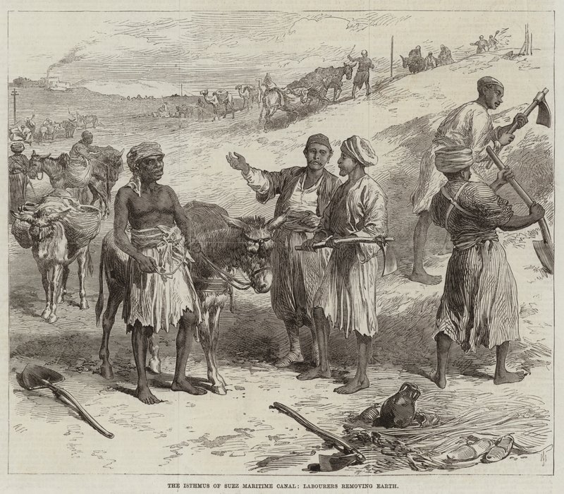 Isthmus of Suez Maritime Canal, arbejdere, der fjerner jorden af Arthur Hopkins