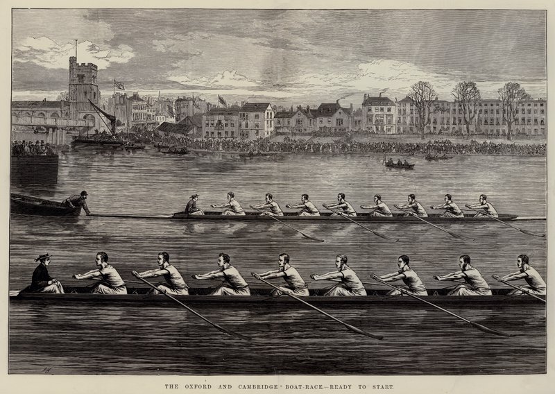 Oxford og Cambridge Boat-Race, klar til start af Arthur Hopkins
