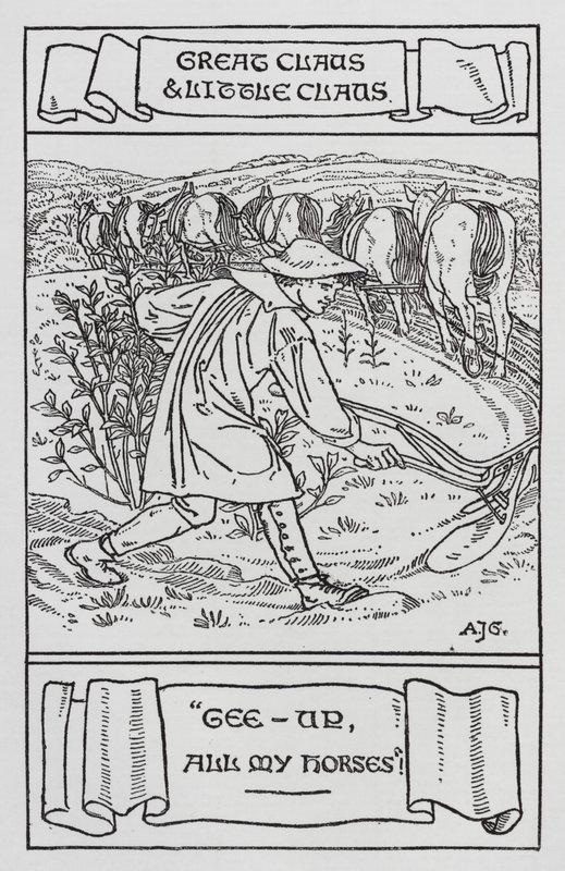 HC Andersen: Store Claus og Lille Claus (litho) af Arthur Joseph Gaskin