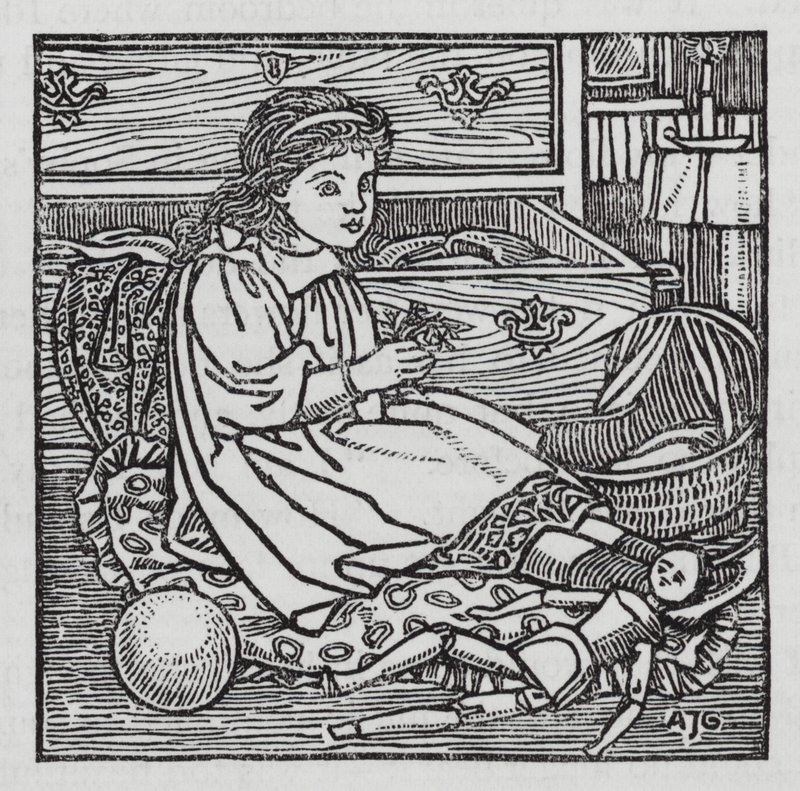 HC Andersen: Lille Idas blomster (litho) af Arthur Joseph Gaskin