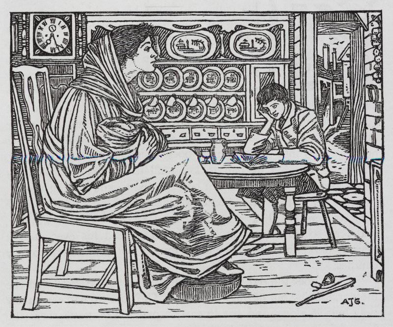 HC Andersen: Lille Tuk (litho) af Arthur Joseph Gaskin
