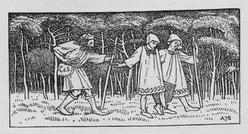 HC Andersen: Elfinbakken (litho) af Arthur Joseph Gaskin