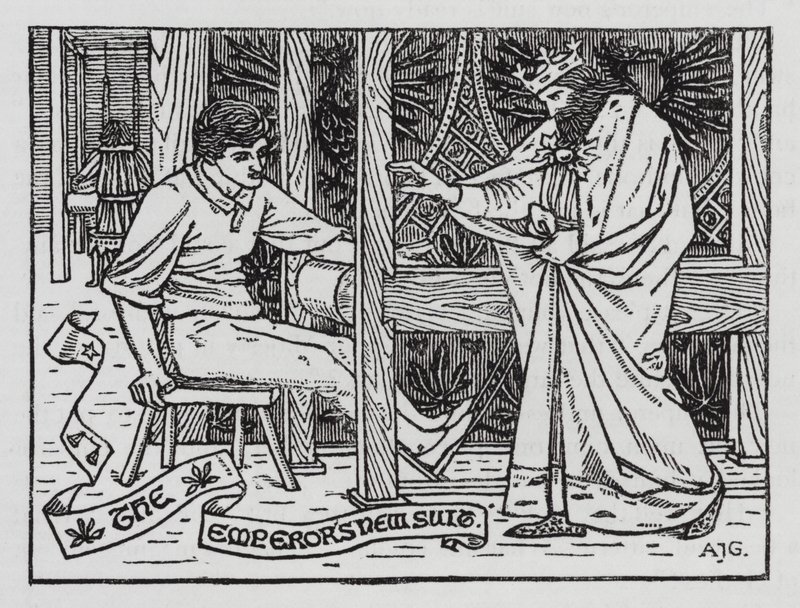 HC Andersen: Kejserens nye dragt (litho) af Arthur Joseph Gaskin