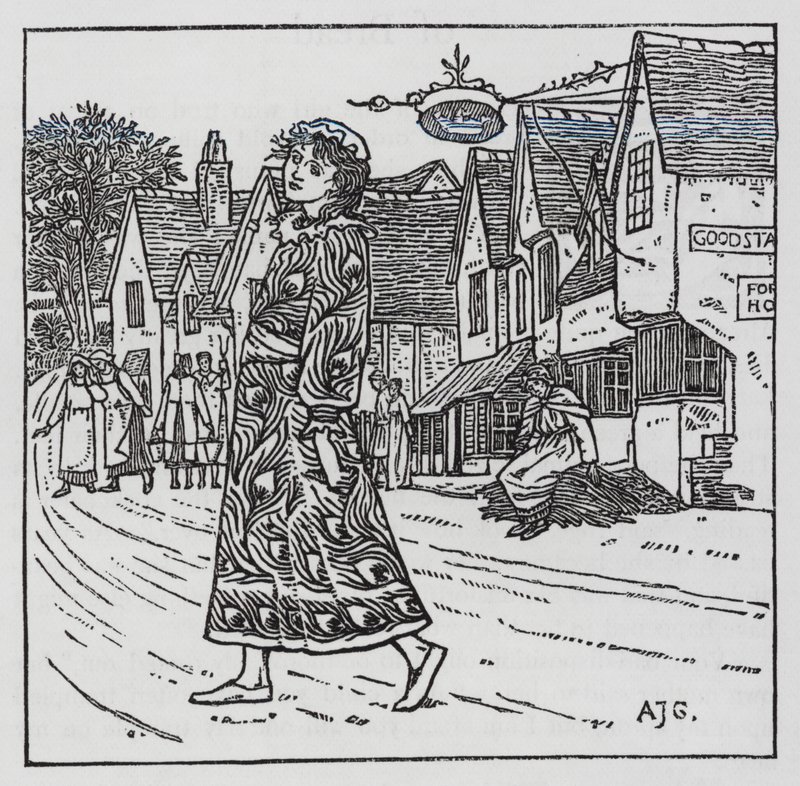 HC Andersen: Pigen der trådte på brødet (litho) af Arthur Joseph Gaskin