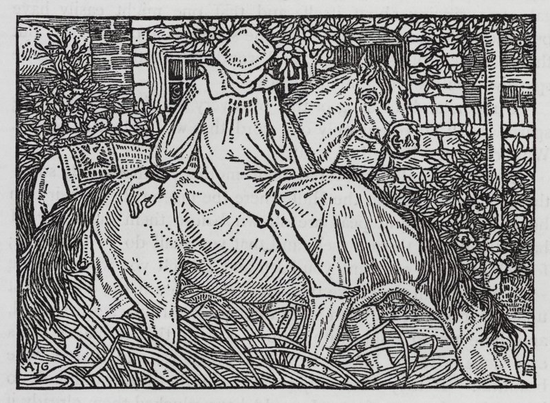 HC Andersen: Nabofamilierne (litho) af Arthur Joseph Gaskin