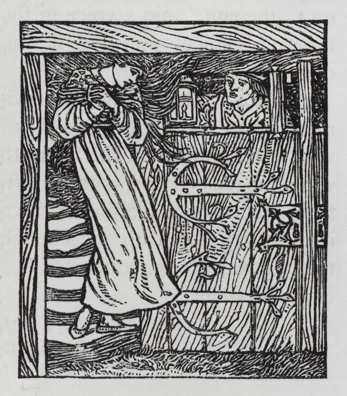 HC Andersen: Prinsessen og ærten (litho) af Arthur Joseph Gaskin