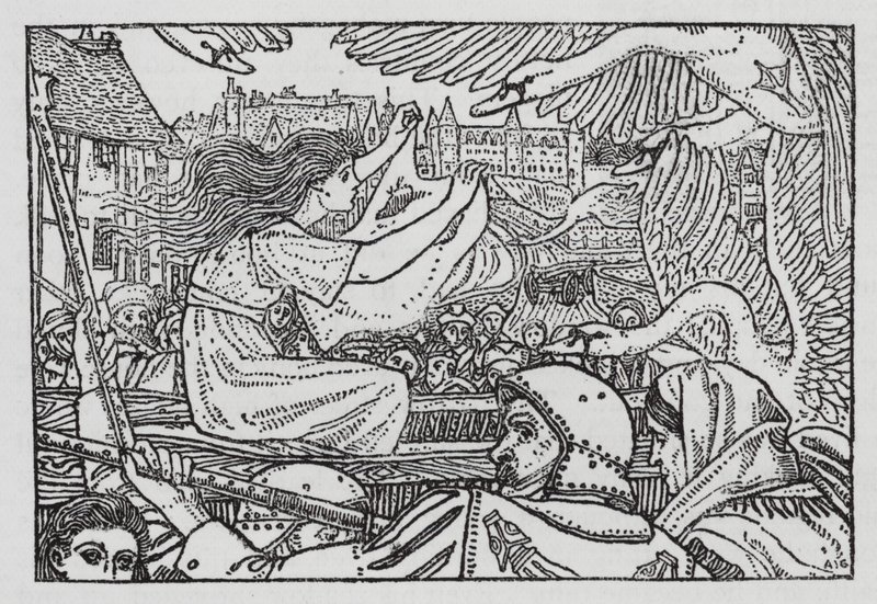 HC Andersen: De vilde svaner (litho) af Arthur Joseph Gaskin