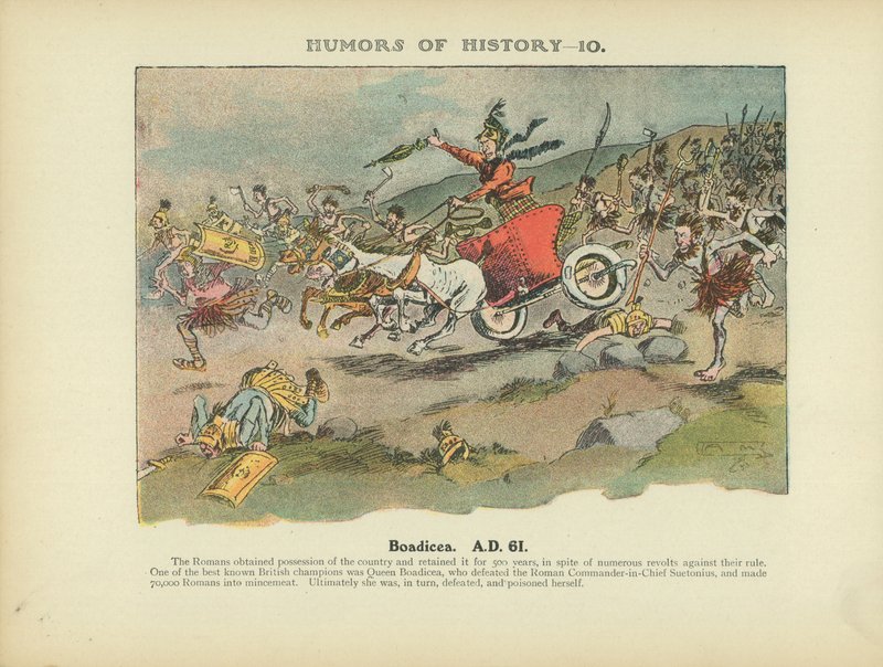Boadicea. A.D. 61 (farvelitografi) af Arthur Moreland