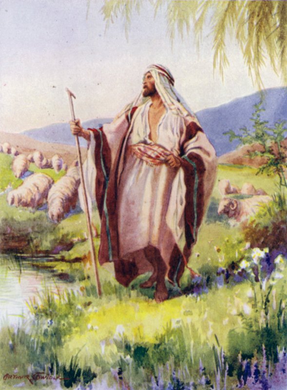 Herren er min hyrde (farve litho) af Arthur Twidle