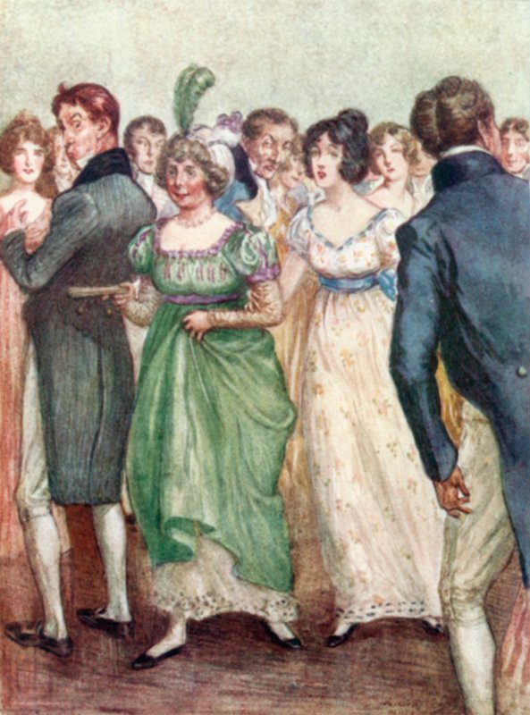 Illustration til Northanger Abbey af Jane Austen af Arthur Wallis Mills