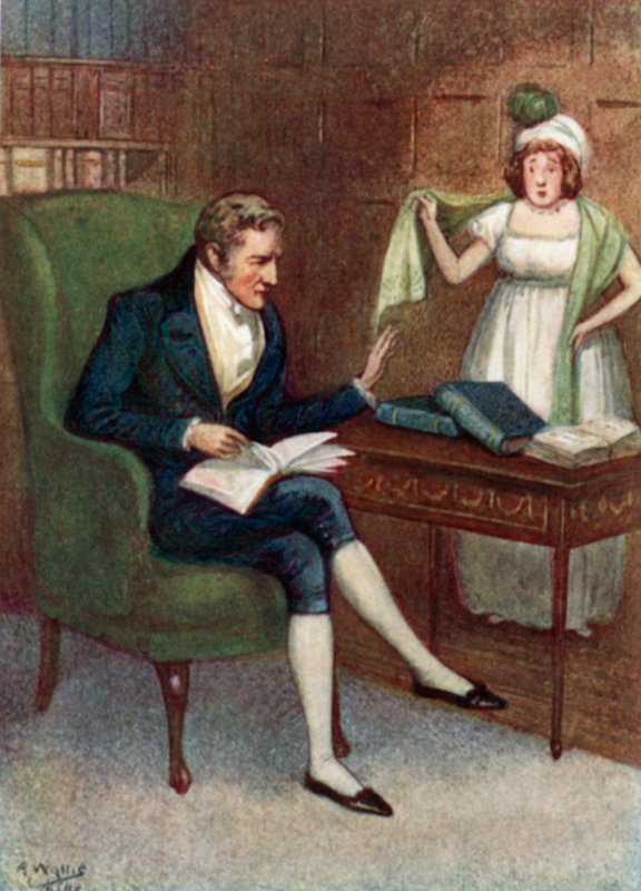 Illustration til Pride and Prejudice af Jane Austen af Arthur Wallis Mills