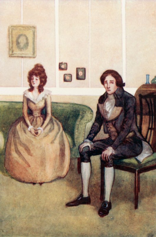 Illustration til fornuft og sensibilitet af Jane Austen af Arthur Wallis Mills