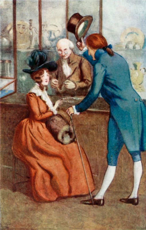 Illustration til fornuft og sensibilitet af Jane Austen af Arthur Wallis Mills