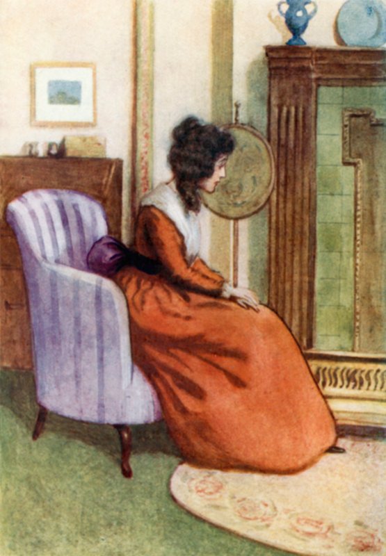 Illustration til fornuft og sensibilitet af Jane Austen af Arthur Wallis Mills
