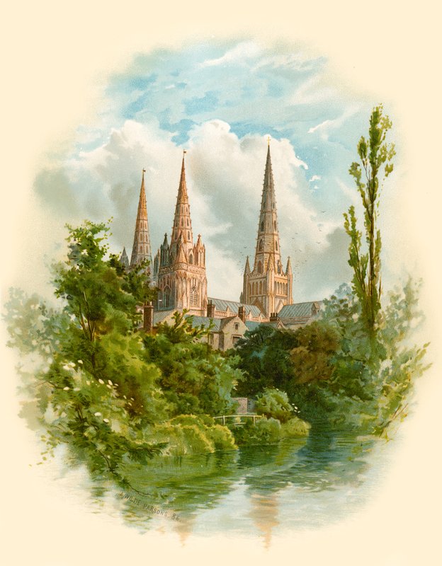 Lichfield Cathedral, South West af Arthur Wilde Parsons