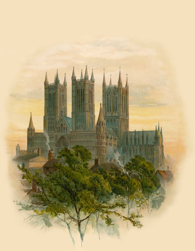Lincoln Cathedral, South West af Arthur Wilde Parsons