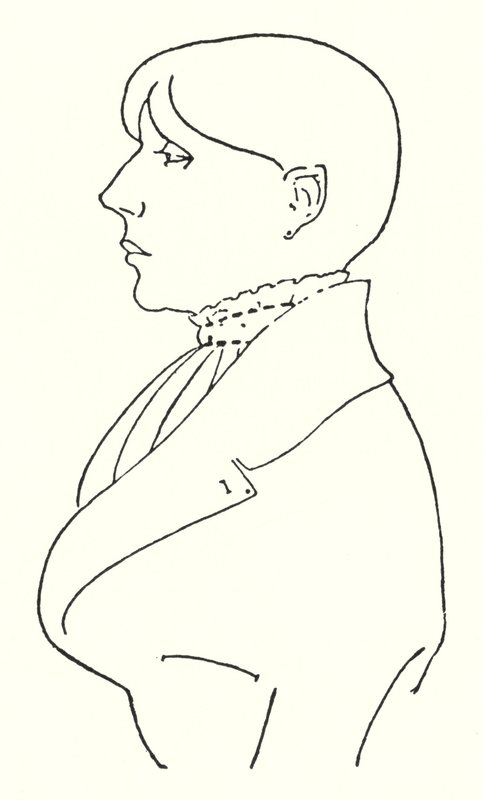 Omrids portræt af sig selv af Aubrey Beardsley