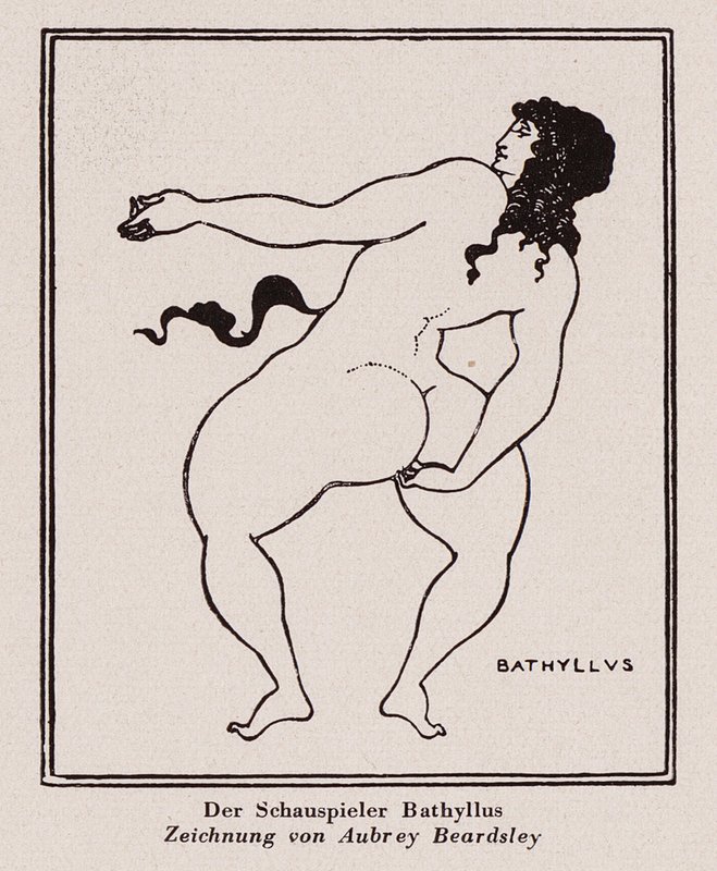 Bathyllus, romersk danser og performer af pantomimus (pen og blæk) af Aubrey (after) Beardsley