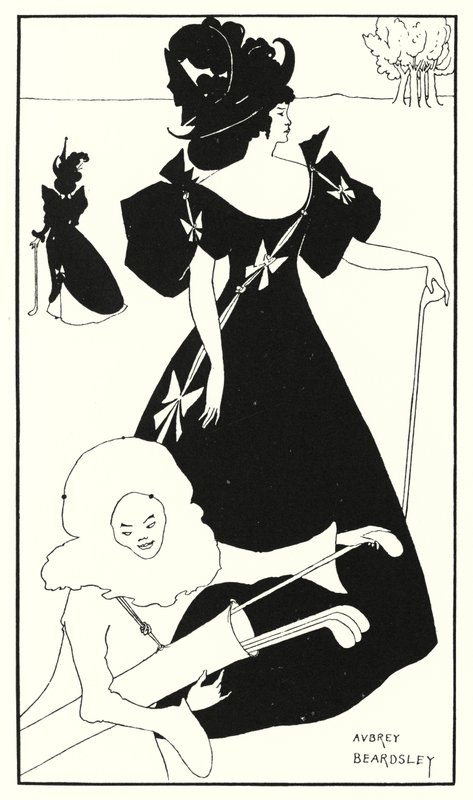 Design til et golfkort (gravering) af Aubrey (after) Beardsley