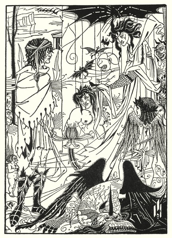 Drømme (gravering) af Aubrey (after) Beardsley