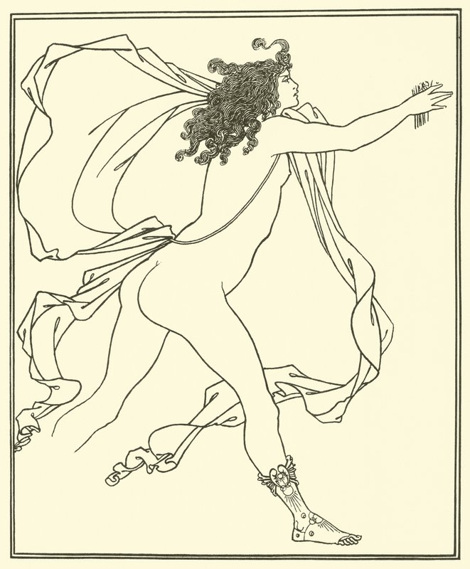 Apollo forfølger Daphne af Aubrey Beardsley