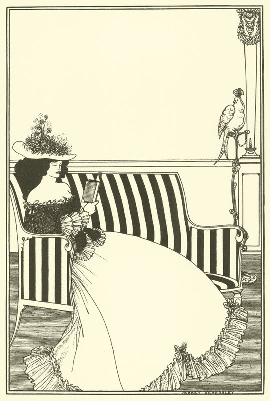 Cover Design, Smithers Catalogue of Rare Books, læsning, sofa af Aubrey Beardsley