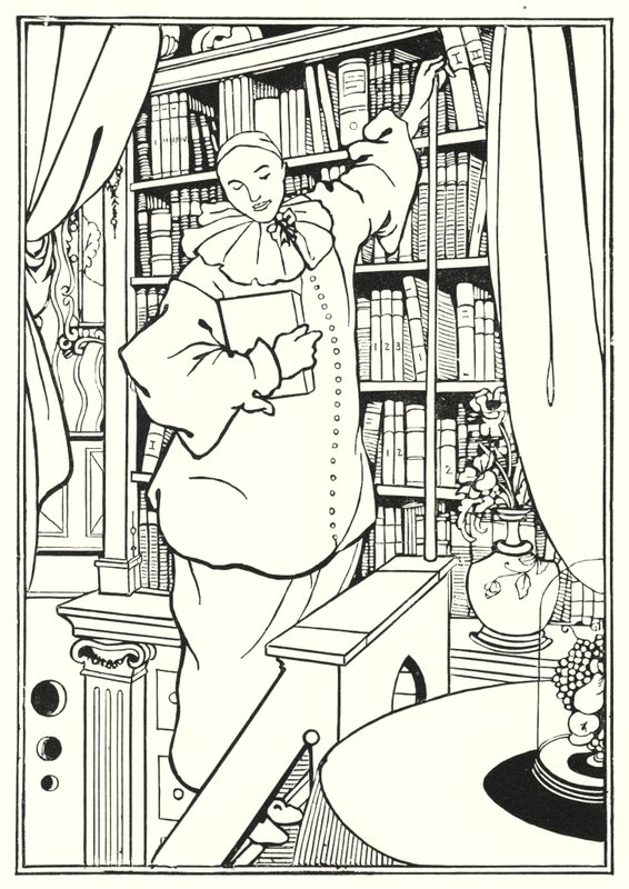 Design til forsiden af "Pierrot" af Aubrey Beardsley