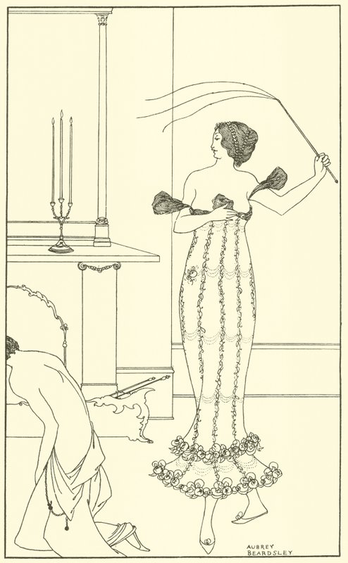 Frontispice, den fulde og sande beretning om Jarl Lavenders vidunderlige mission af Aubrey Beardsley