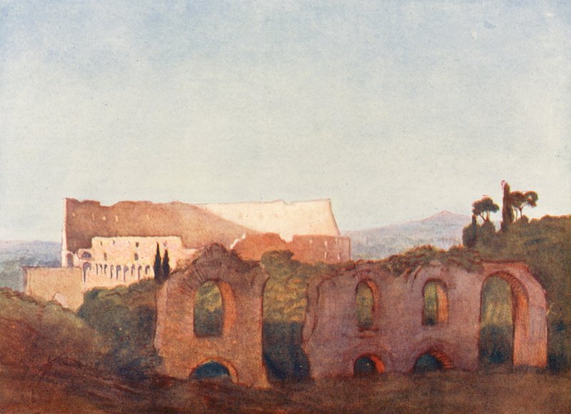 Rom: Colosseum (farvelitografi) af Aubrey Waterfield