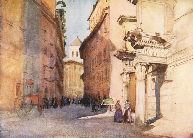 Rom: Nervas Forum (farvelitografi) af Aubrey Waterfield