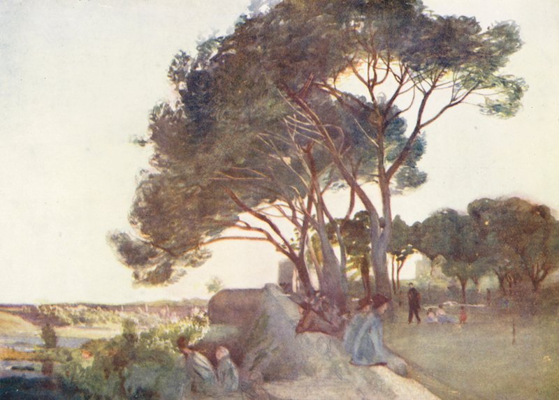 Rom: Fra Porta Asinaria (farvelitografi) af Aubrey Waterfield