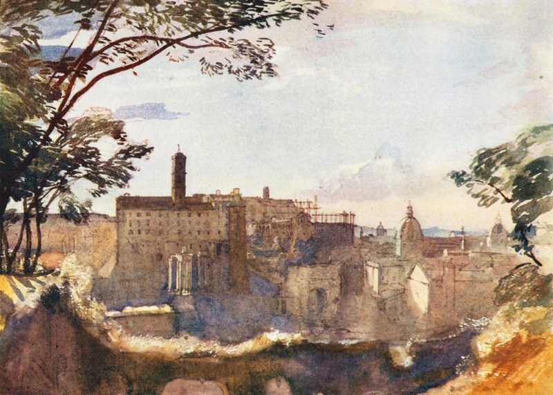 Rom: Capitol fra Palatin (farvelitografi) af Aubrey Waterfield