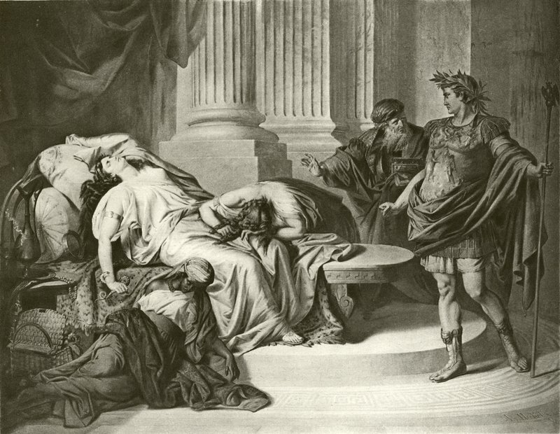 Augustus Cæsar og Kleopatra (dybtryk) af August von Heckel