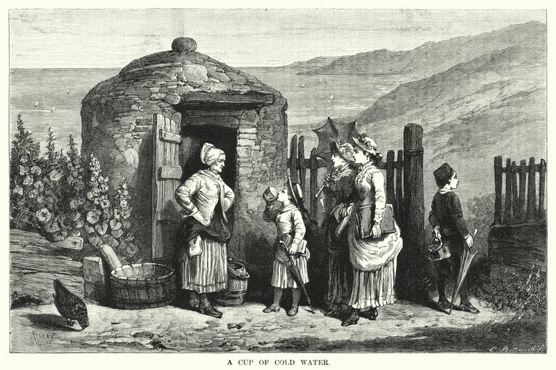 En kop koldt vand (gravering) af Auguste Francois (after) Laby