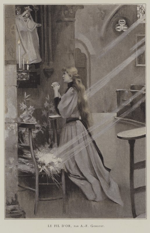 Illustration til Le Fil dOr, af Henry Greville af Auguste Francois Gorguet
