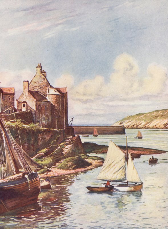 Frankrig: Le Port Du Conquet (farvelitografi) af Auguste Gerardin