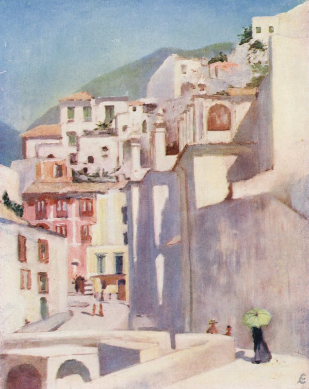 Amalfi om sommeren (farvelitografi) af Augustine Fitzgerald