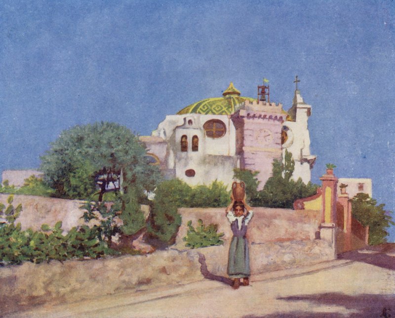 Kirken S. Pietro, Ischia (farvelitografi) af Augustine Fitzgerald