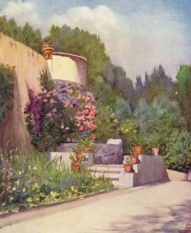 Terrasse, Villa Rosebery (farvelitografi) af Augustine Fitzgerald