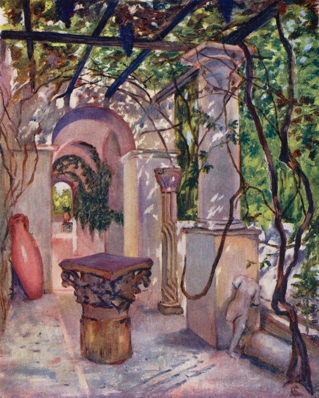 Villa Munthe, Anacapri (farvelitografi) af Augustine Fitzgerald