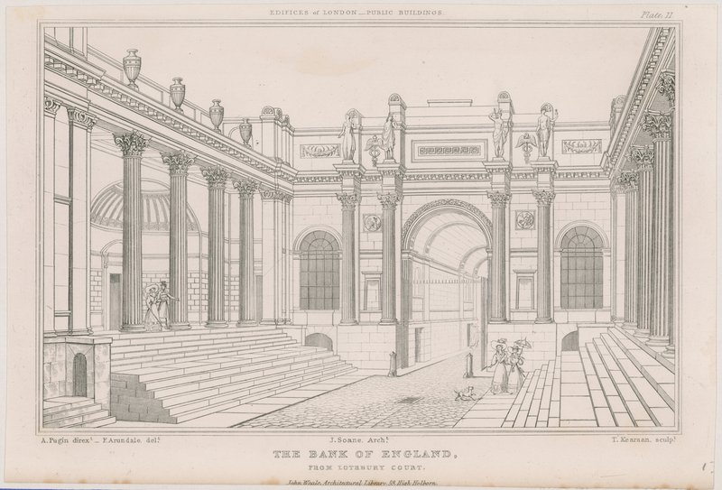 Bank of England, Lothbury Court af Augustus Charles Pugin