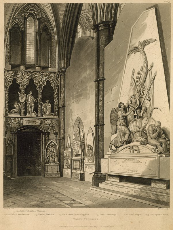 Nordlige tværarm af Westminster Abbey af Augustus Charles Pugin
