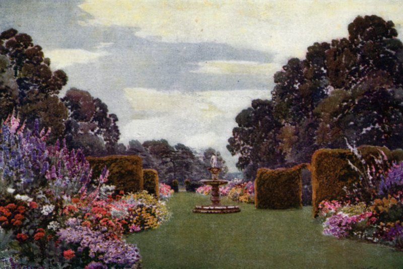 Urteagtige grænser ved Welbeck (farve litho) af Augustus Charles Wyatt