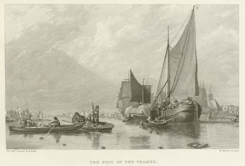 Themsens bassin (gravering) af Augustus Wall Callcott