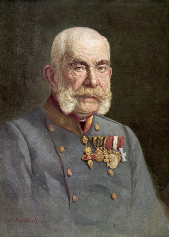Franz Joseph I, kejser af Østrig (farvelitografi) af Austrian School