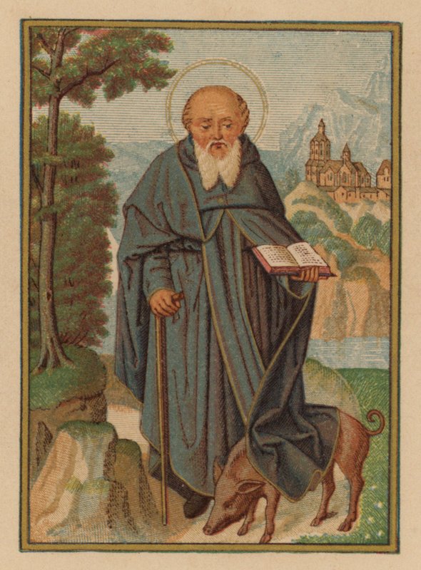 S Antonius (chromolitho) af Austrian School