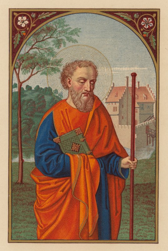 S Barnabas, apostel (chromolith) af Austrian School